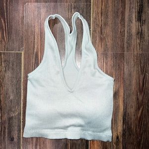 mint green cropped lounge top